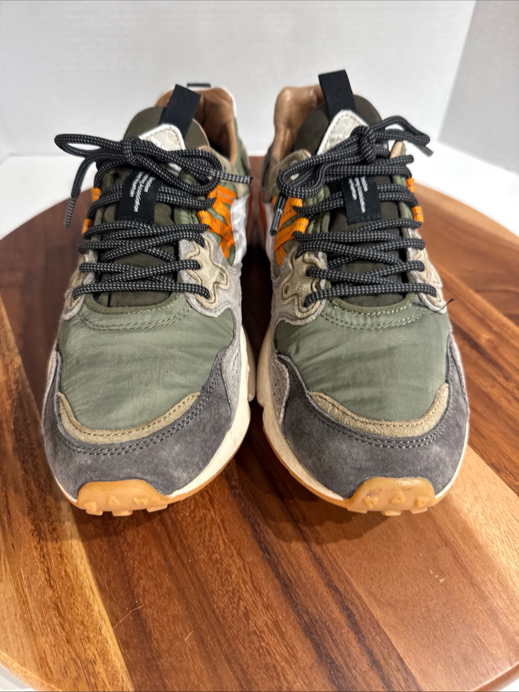 Flower Mountain Men’s Size 9 Sneakers Yamano 3 Trail Shoes Olive Orange Gray — image 3 of 8